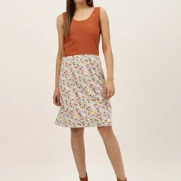 DODO & MOA Women Orange Floral Crepe Dress-picture-30