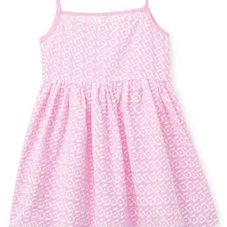 K&U Girls Pink Embroidered Pure Cotton A-Line Dress-image-89