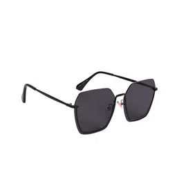 AISLIN Unisex Wayfarer Sunglasses with UV Protected Lens ES_12835-91-AS-2608-BLK-BLK-WF-58