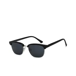 Vincent Chase Unisex Grey Lens & Black Browline Sunglasses with UV Protected Lens 151127-15