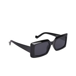 NuVew Unisex Rectangle Sunglasses with UV Protected Lens ES_16461-32-NW-3543-BLK-BLK-RT-18