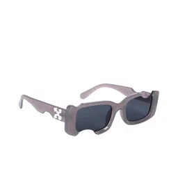 NuVew Unisex Rectangle Sunglasses with UV Protected Lens ES_15622-32-NW-Apple-BLK-GYWH-RT-image-61