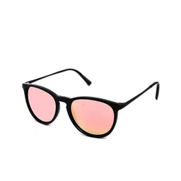 Micelo Martin Unisex Pink Lens & Black Round Sunglasses with UV Protected Lens MM2002 C8-38