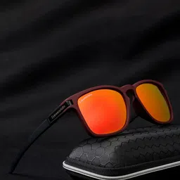 Eyewearlabs Lens & Square Sunglasses With Polarised Lens CFalloutOrangeSC1EL1151 image 1