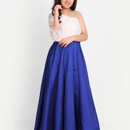 TILISM One Shoulder Net Fit & Flare Maxi Dress image 3