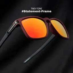 Eyewearlabs Lens & Square Sunglasses With Polarised Lens CFalloutOrangeSC1EL1151 image 5