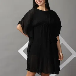 SHOWOFF Kaftan Short Sleeves Round Neck Dress-image-44