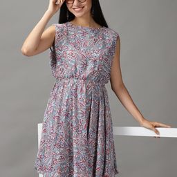 SHOWOFF Women Blue Floral Chiffon Dress-image-53