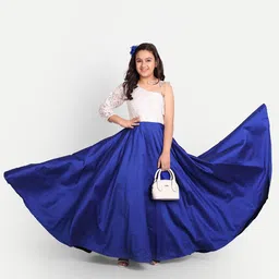 TILISM One Shoulder Net Fit & Flare Maxi Dress image 2
