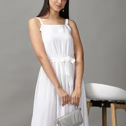 SHOWOFF Women White Crepe Maxi Maxi Dress-picture-44