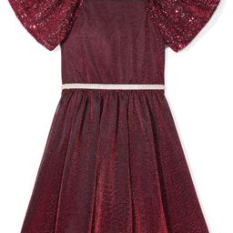 Hola Bonita Print Flutter Sleeve Net Fit & Flare Dress image 4