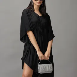 SHOWOFF Women Black A-Line Dress-picture-17