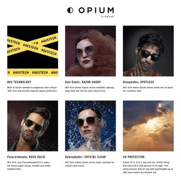 OPIUM Women Grey Lens & Gold-Toned Square Sunglasses with UV Protected Lens image 2