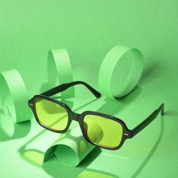 HAUTE SAUCE by Campus Sutra Women Yellow Lens & Black Oval Sunglasses with Polarised Lens-image-78