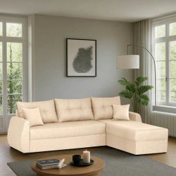 mintwud from pepperfry Indigo LHS Fabric 6 Seater Sectional Sofa In Creamy Cashmere Colour-picture-15
