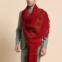GREEN AGRITECH Polyester Wool Blend Woven Men Shawl-image-81