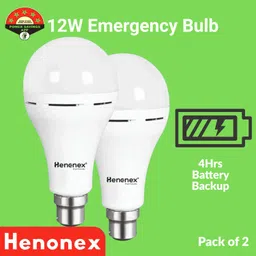 henonex Long Duration 12W Rechargeable LED Emergency Bulbs – Pack of 2 2 hrs Bulb Emergency Light-picture-23