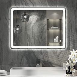 18x24 Inch LED Wall Mirror Glass with Touch Sensor Lights for Home Decor HS21 Bathroom Mirror-14