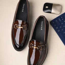 INVICTUS Men Round Toe Formal Horsebit Loafers-image-51