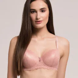 MAKCLAN Floral Plunge Bra - Medium Coverage Underwired Lightly Padded-image-98
