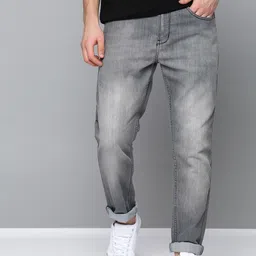 mast & harbour Men Slim Mid Rise Dark Grey Jeans-picture-8
