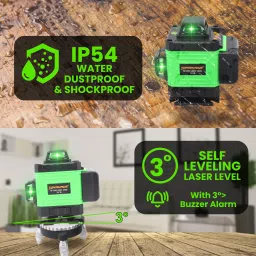 tomahawk TLL16-16 Line Self Leveling Laser Level, 3D Cross Line for Construction Measurement Tape image 4