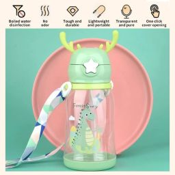 Kids Sipper Leak-Proof Strap Bottle for Toddlers with Soft Straw-image-43