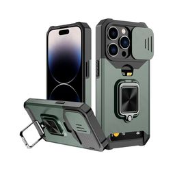 Luxury Kase LK177 Camera Slide Protection Card Holder Ring Solid iPhone 14 Pro Back Case-image-87