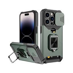 Luxury Kase LK177 Camera Slide Protection Ring Magnetic Kickstand iPhone 15 Pro Back Case-image-52