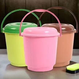 Kuber Industries Green & Pink 3 Pcs Bath Accessories Set-49