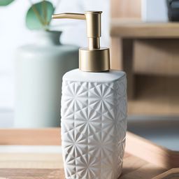 Kuber Industries White Solid Ceramic Soap Dispenser-image-60