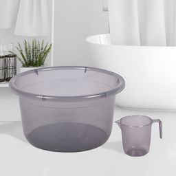 Kuber Industries Transparent & Grey 2 Pieces Bath Accessories Set-8