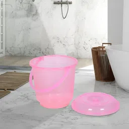 Kuber Industries Pink & Grey 5 Pieces Bathroom Buckets-image-77