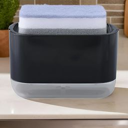 Kuber Industries Black & Transparent Solid Plastic Soap Dispenser-picture-32