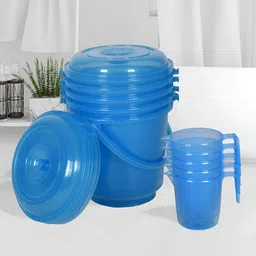 Kuber Industries Transparent & Blue 10 pieces Bath Accessories Set-image-96