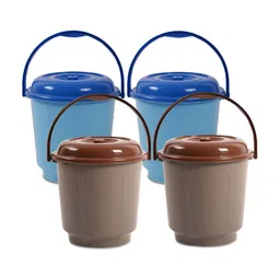 Kuber Industries Blue & Brown 4 Pcs Bath Accessories Set-image-19