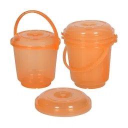 Kuber Industries Transparent & Orange 4 Pieces Bath Accessories Set-image-43