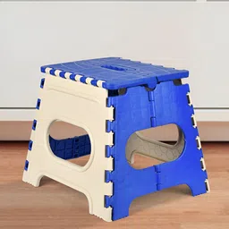 Kuber Industries Cream-Coloured & Blue Collapsible Outdoor Stool-image-70