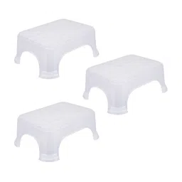 Kuber Industries Transparent 3 Pieces Square Step Stools-25