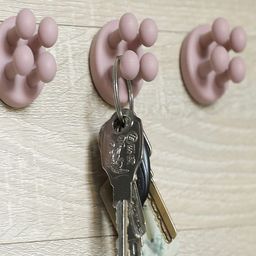 Kuber Industries Pink 4 Pieces Sticky Wall Hooks-24
