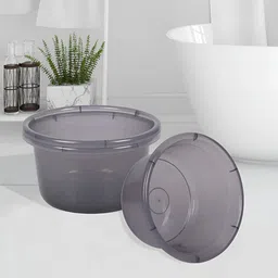 Kuber Industries Grey 3 Pieces Classic Bath Accessories Set-70