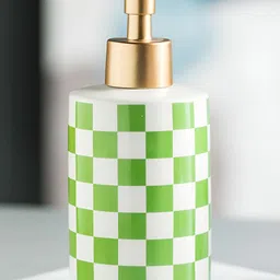 Kuber Industries Green & White Solid Ceramic Soap Dispenser-image-16