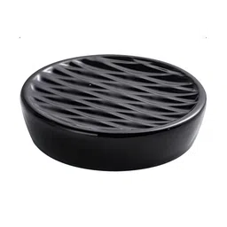 UMAI Black Textured Ceramic Soap Dish-image-2