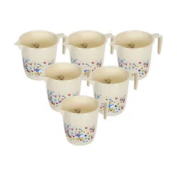 Kuber Industries Beige & Blue 6 Pieces Bath Mugs 1L each-image-19