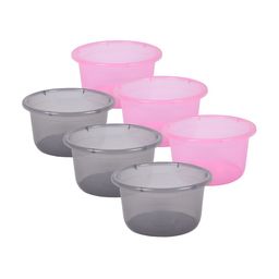 Kuber Industries Pink & Grey 6 Pieces Classic Bath Accessories Set-image-90