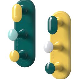 P-Plus International Green & Yellow 2 Piece Self-Adhesive Shower Holder-image-8