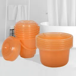 Kuber Industries Transparent & Orange 12 Pieces Bath Accessories Set-image-8