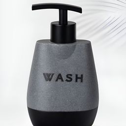 Kuber Industries Grey & Black Solid Resin Soap Dispenser-18