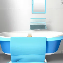Epraiser Blue & Transparent Bathroom Mirror Storage Cabinet-image-28