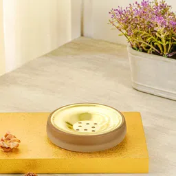 Pure Home and Living Brown Frosted Glass Soap Dish-27